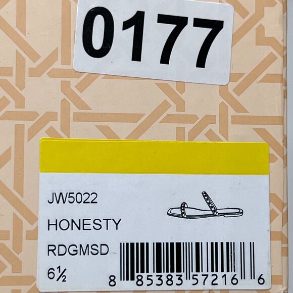 Jewel Badgley Mischka Honesty Flat Sandals Gemstone Studded Straps Women 6.5 NWB - Picture 9 of 9